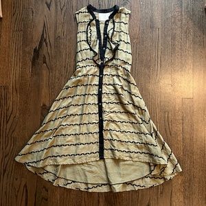 Green and Black High Low Hem Anthropologie Dress